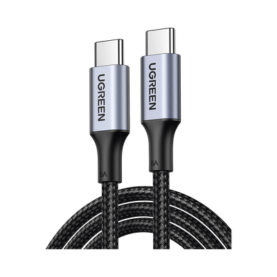 Cable USB-C a USB-C de 1 Metro | Carga Rápida 100W | Transferencia de Datos 480 Mbps | Compatible con PD 3.0, QC 4.0/3.0/2.0, FCP y AFC | Protección Integrada | Carcasa de Aluminio | Nylon Trenzado | Amplia Compatibilidad | Color Negro