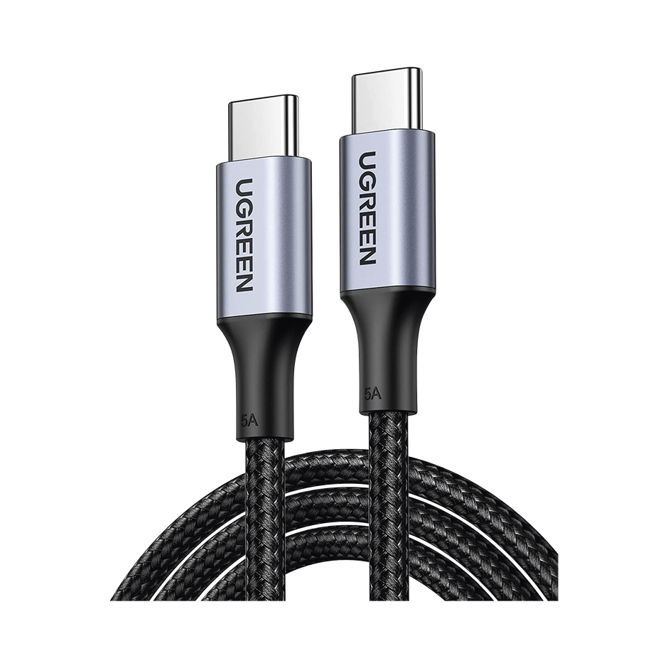 Cable USB-C a USB-C de 1 Metro | Carga Rápida 100W | Transferencia de Datos 480 Mbps | Compatible con PD 3.0, QC 4.0/3.0/2.0, FCP y AFC | Protección Integrada | Carcasa de Aluminio | Nylon Trenzado | Amplia Compatibilidad | Color Negro