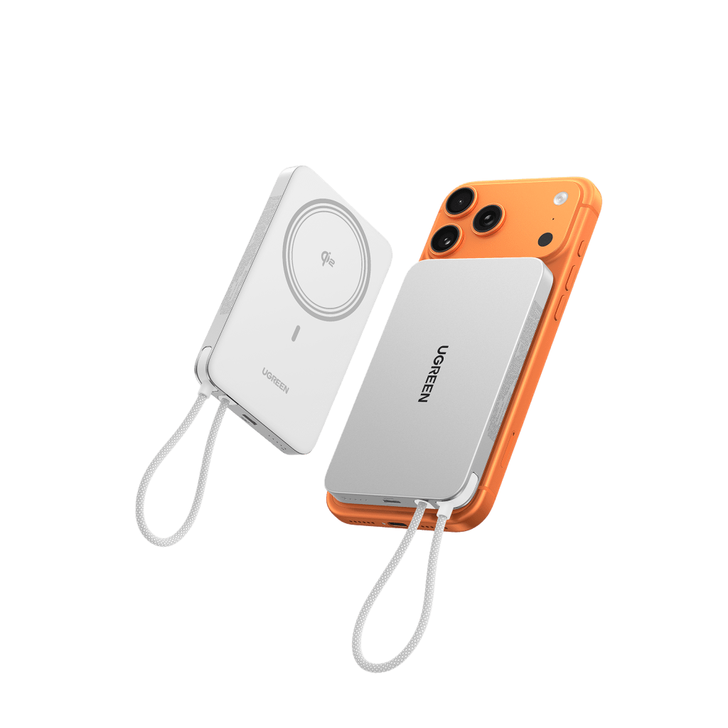 PowerBank Magnético Inalámbrico / 10000 mAh / 30W USB-C PD+PPS / Cable USB-C Integrado 30W / Carga Inalámbrica Magnética 15W / Doble Celda 5000 mAh / Pantalla LED / 39.2 Wh