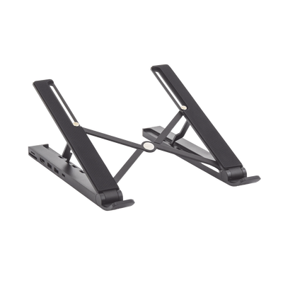 HUB (Docking Station) 5 en 1 con Soporte para Laptop | 2 USB 3.0 a 5Gbps | HDMI 4K@30Hz | Memoria Micro SD (TF) + SD | Amplia Compatibilidad de 10-15