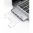 Hub USB-C 6 en 1 / 2xUSB-A 3.0 (5Gbps) / HDMI 4K@30Hz / Puerto PD 100W / Lector SD+MicroSD / Aluminio / Compatible Thunderbolt 3 / Compacto 110x29x8.5mm