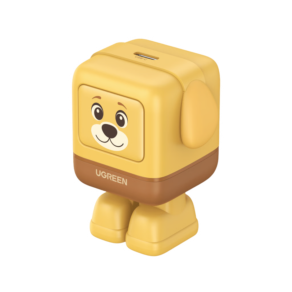 Cargador UNO Animal Puppy 30W GaN / Diseño Canino / USB-C / Compacto 34x34.9x44.4 mm (1.34x1.37x1.75 in) / Multi-Voltaje 5V-20V / Protección Avanzada