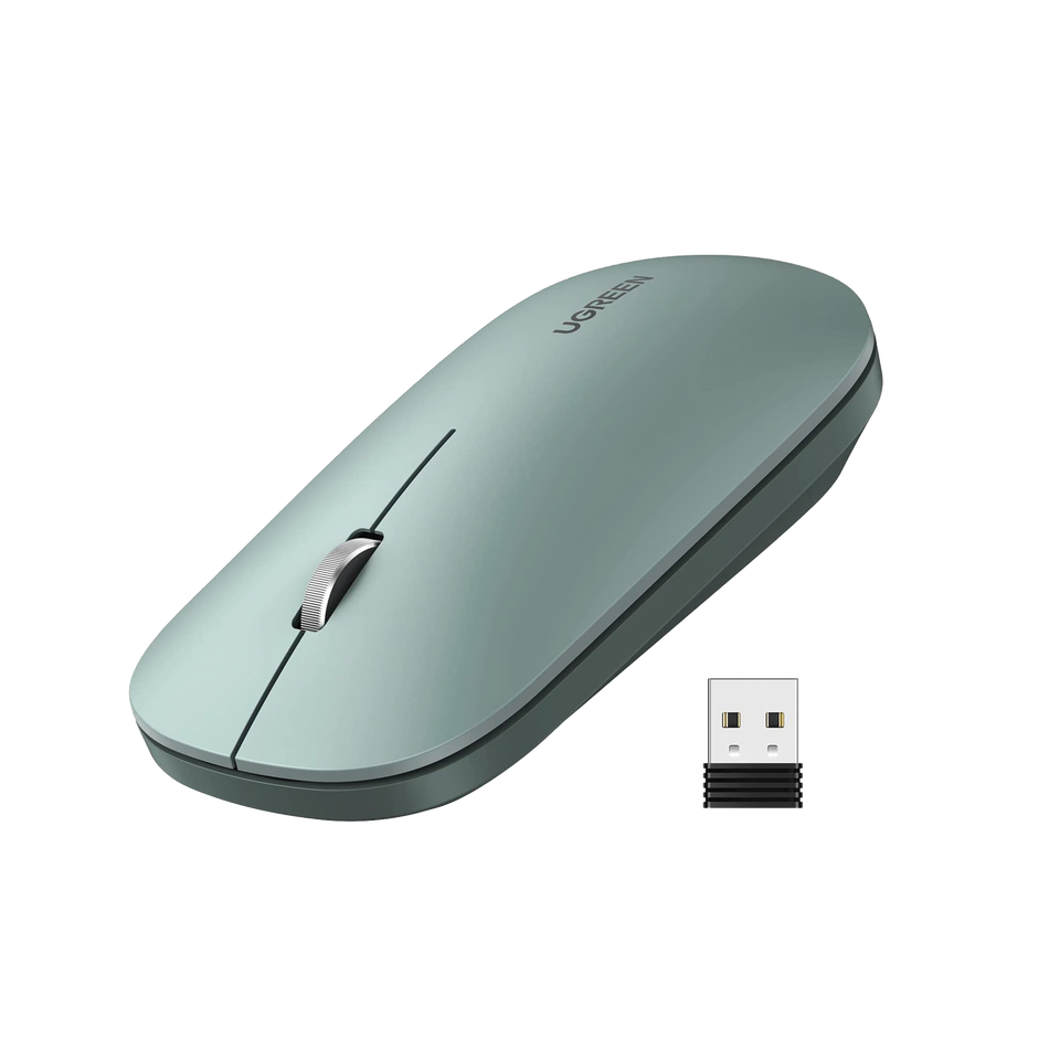 Mouse Inalámbrico Silencioso y Ultrafino Color Verde
