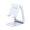 Soporte para Teléfono Celular de Aluminio / Angulo Ajustable / Amplia Compatibilidad con dispositivos de 4.7'' a 7.9'' / Antideslizante / Antiarañazos / Plegable / Color Azul