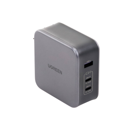 Cargador de 140W serie Nexode | 3 Puertos de Carga Rápida | 2 USB-C | 1 USB-A | Tecnología GaN II +SIC | PD3.1 / QC4.0 | Tecnología de Protección Térmica | Optimiza la Experiencia de Carga | Incluye cable USB-C