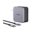 Cargador de 140W serie Nexode | 3 Puertos de Carga Rápida | 2 USB-C | 1 USB-A | Tecnología GaN II +SIC | PD3.1 / QC4.0 | Tecnología de Protección Térmica | Optimiza la Experiencia de Carga | Incluye cable USB-C