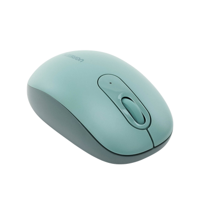 Mouse Inalámbrico 2.4G 800/1200/1600/2400 DPI | Función de 3 botones | Alcance 10m | Silencioso |  Ergonómico | Anti-caída y Anti-interferencias | Batería Alcalina AA incluida  | Color Green.