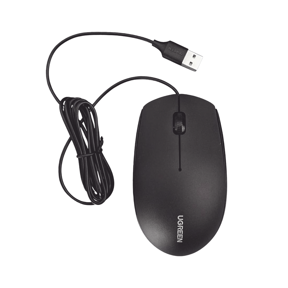 Mouse Óptico USB | Cable USB de 1.5 metros | 3 Botones | 1200DPI | Diseño Ergonómico | Silencioso | Color Negro | Windows / MacOS / Linux / Chrome y otros | También Compatible con DVR / NVR.