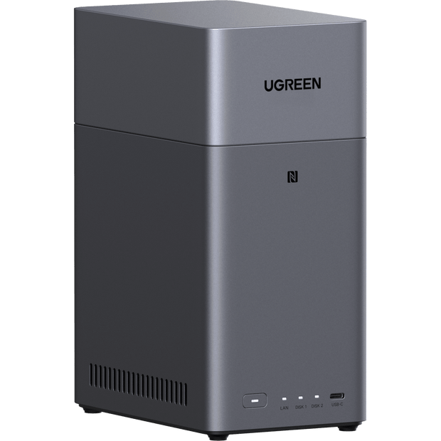 NASync DH2300 | 2 Bahías SATA | Procesador RK3576 | 4GB RAM | Puerto Gigabit Ethernet | HDMI 4K | USB-C 3.2 | RAID 0/1 | Detección NFC