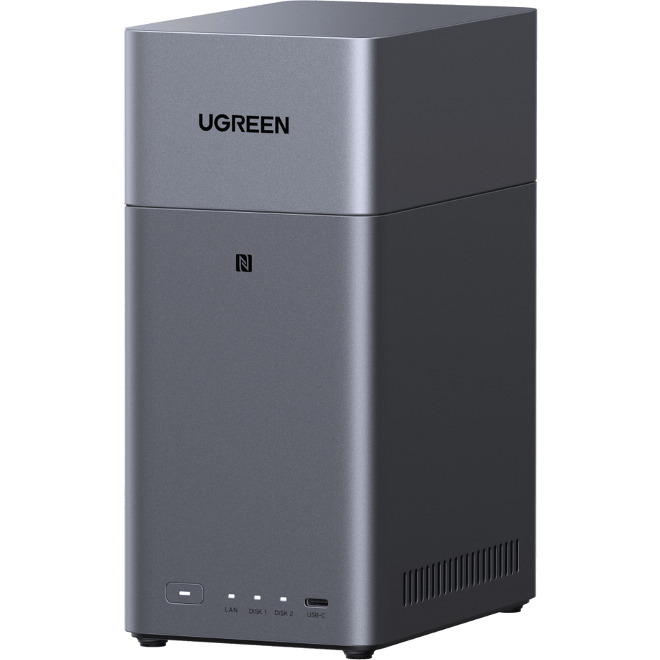 NASync DH2300 | 2 Bahías SATA | Procesador RK3576 | 4GB RAM | Puerto Gigabit Ethernet | HDMI 4K | USB-C 3.2 | RAID 0/1 | Detección NFC