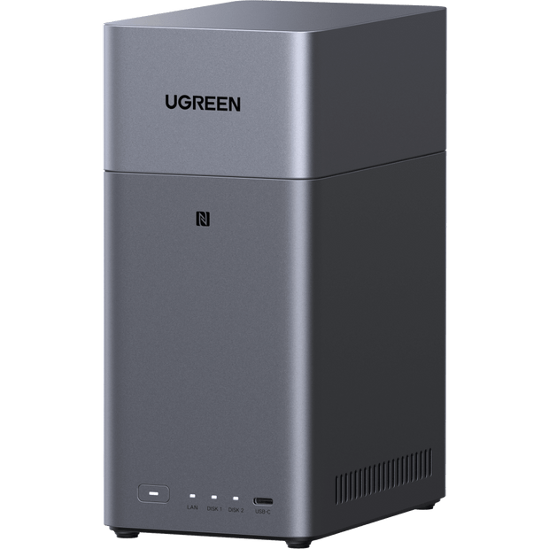 NASync DH2300 | 2 Bahías SATA | Procesador RK3576 | 4GB RAM | Puerto Gigabit Ethernet | HDMI 4K | USB-C 3.2 | RAID 0/1 | Detección NFC