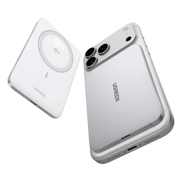 Power Bank Magnético Inalámbrico / 5000 mAh / 20W USB-C PD3.0 + 15W Carga Inalámbrica / Compatible MagSafe y Qi / Diseño Ultrafino 8.6 mm (0.3 in) / Carga Simultánea Cable + Inalámbrica / Bater&iacute