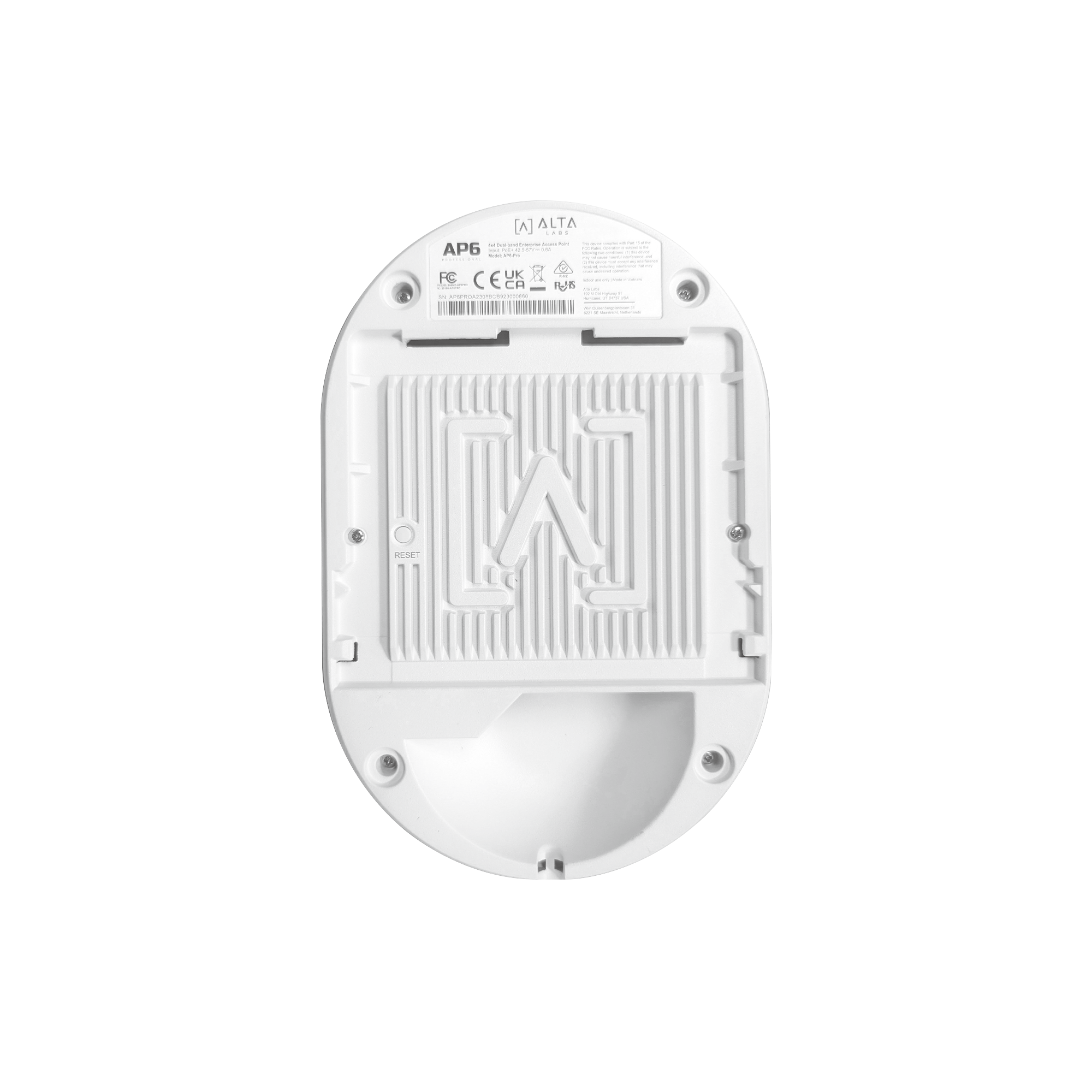 Punto de Acceso Wi-Fi 6 de 6.3 Gbps para 350 Usuarios / MU-MIMO 4X4 / Adopción Fácil por Bluetooth / Para Interior / Montaje Rápido QuickMount™ para Techo o Pared / DPI para Bloqueo de Aplicaciones / Equipo de USA