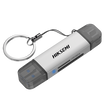 Lector de Tarjetas / USB 3.2 5 Gbps / Dual USB-A y USB-C / SD y Micro SD Simultáneo / Aluminio 73 mm