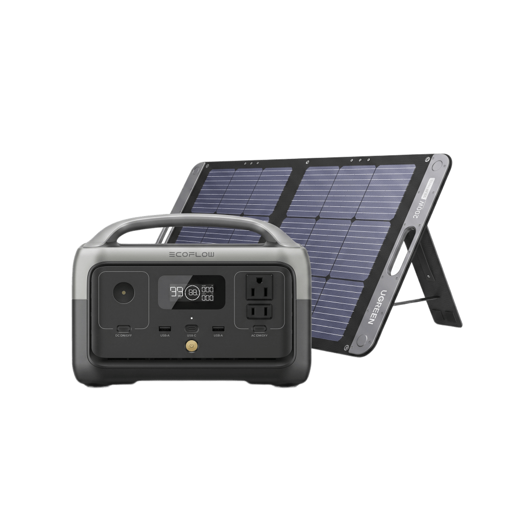 Estación de Energía Portátil / 256 Wh LFP / Inversor Onda Sinusoidal Pura 300 W / Panel Solar 200 W / USB-C 60 W / IP67 / Wi-Fi