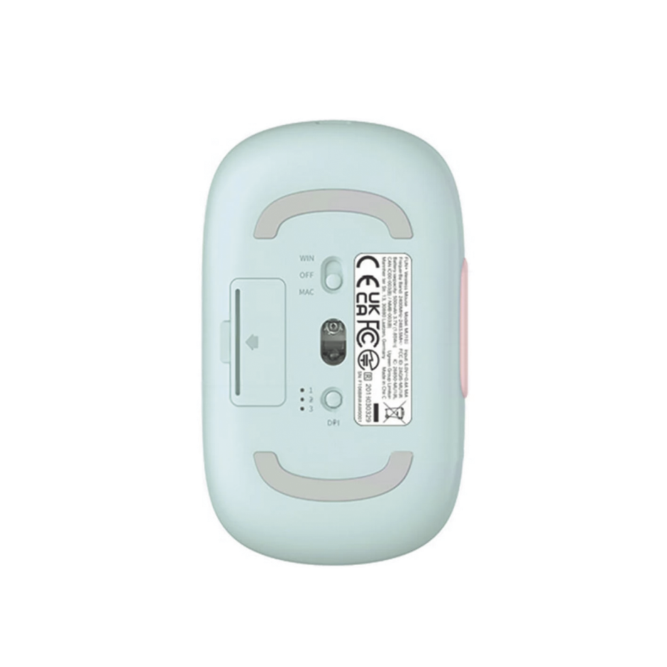 Mouse Inalámbrico Recargable FUN | Bluetooth + 2.4GHz | DPI Ajustable | Silencioso | Compatible con Windows, Mac, Android, iOS y Linux | Color Rosa