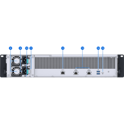 Deep Learning NVR 12 Bahías / AMD V1780B 3.35 GHz / 16 GB DDR4 / 100 Cámaras IP / 40 Tareas IA / 2x 10GbE / Rack 2U