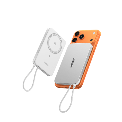 Banco de Energía Magnético Inalámbrico / 10000 mAh / 30W USB-C PD+PPS / Cable USB-C Integrado 30W / Carga Inalámbrica Magnética 15W / Doble Celda 5000 mAh / Pantalla LED / 39.2 Wh