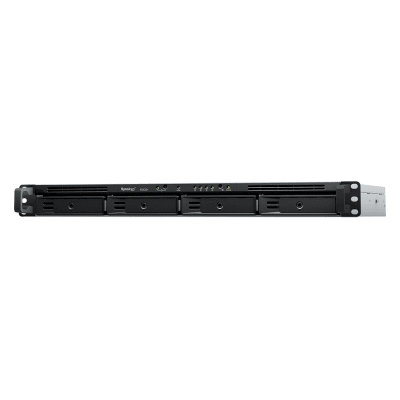 NAS Rack / 4 Bahías / 1U / AMD Ryzen R1600 / 2 GB DDR4 ECC / 570 MB/s Lectura / 530 MB/s Escritura / Dual 1GbE / Actualización 10GbE
