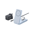 Cargador Inalámbrico Magnético 3-en-1 / Entrada 5V-12V / Salida 15W Máx / Carga Simultánea Teléfono-Reloj-Auriculares / Soporte Ajustable / Compatibilidad Qi