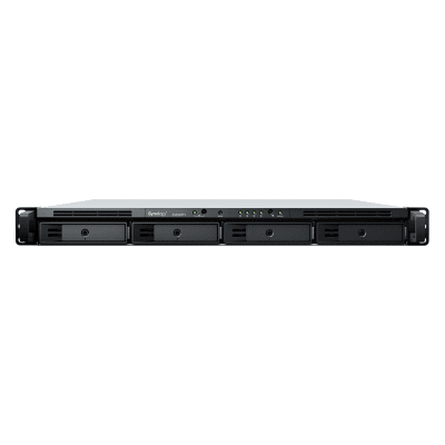 NAS Rack / 4 Bahías / 1U / AMD Ryzen V1500B / 32 GB DDR4 ECC / 4 Puertos 1GbE / Expansión 10/25GbE / Fuentes Redundantes