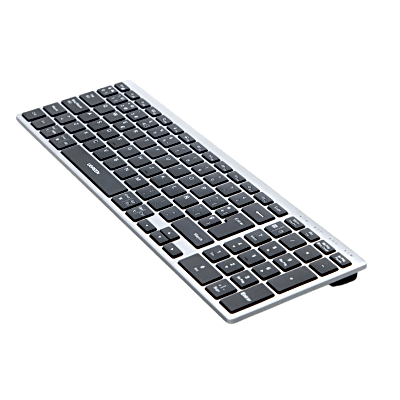 Teclado Inalámbrico Multimodo / Bluetooth + 2.4 GHz / Batería Recargable 500 mAh / 3 Dispositivos Simultáneos / Recorrido de Tecla 1.8 mm / Carga USB-C / Alcance 10 m (33 ft) / Windows macOS Linux ChromeOS Android