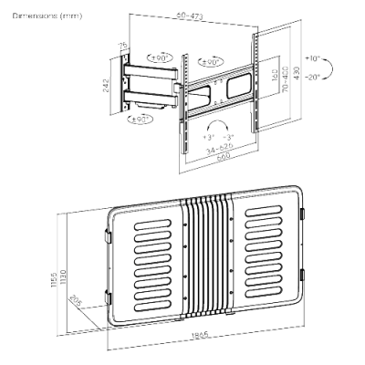 Enclosure para Pantalla / Hasta 75