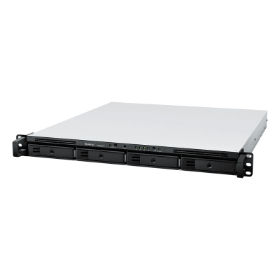 NAS Rack / 4 Bahías / 1U / AMD Ryzen V1500B / 32 GB DDR4 ECC / 4 Puertos 1GbE / Expansión 10/25GbE / Fuentes Redundantes