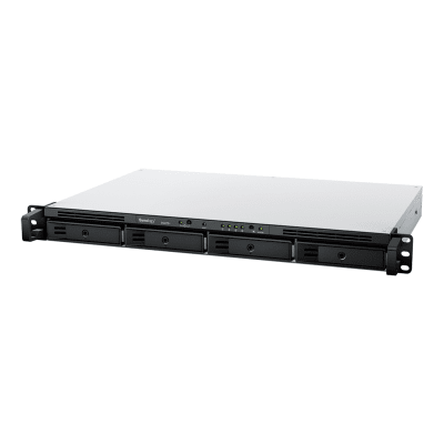 NAS Rack / 4 Bahías / 1U / AMD Ryzen R1600 / 2 GB DDR4 ECC / 570 MB/s Lectura / 530 MB/s Escritura / Dual 1GbE / Actualización 10GbE