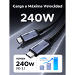 Cable USB-C Thunderbolt 5 / 80 Gbps Bidireccional / 120 Gbps Unidireccional / 1 m (3.28 ft) / 24 Pines / E-Marker IP2133H / 5A Máximo / Aluminio + Cobre Blindado