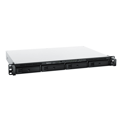 NAS Rack / 4 Bahías / 1U / AMD Ryzen R1600 / 2 GB DDR4 ECC / 570 MB/s Lectura / 530 MB/s Escritura / Dual 1GbE / Actualización 10GbE