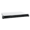 NAS Rack 1U / 4 Bahías SATA / Expansible a 8 Bahías / AMD Ryzen V1500B Quad-Core 2.2 GHz / DDR4 ECC 32 GB / 4x 1GbE / PCIe 3.0 / SSD NVMe / 2,100/1,000 Mbps Lectura/Escritura