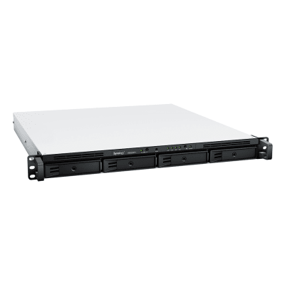 NAS Rack / 4 Bahías / 1U / AMD Ryzen V1500B / 32 GB DDR4 ECC / 4 Puertos 1GbE / Expansión 10/25GbE / Fuentes Redundantes