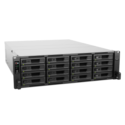 Servidor NAS Rack / 16 Bahías Intercambiables / 3U / Rendimiento 3,519/1,790 MB/s / 10GbE Integrado / Fuentes Duales en Caliente / Expansible a 28 Bahías / Hasta 560 TB