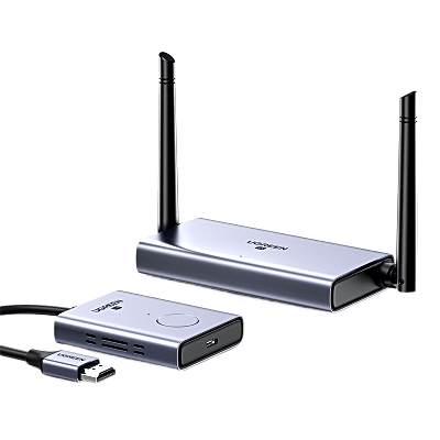 Transmisor y Receptor HDMI Inalámbrico / 50 m (164 ft) / 1080P@60Hz / Salidas Duales HDMI + VGA Simultáneas / Audio PCM2.0 24-bit/48kHz / 5 GHz / Plug-and-Play / Latencia ≈140 ms