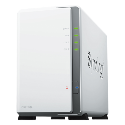 NAS de 2 Bahías / CPU 4 Núcleos 1.7 GHz / 1 GB DDR4 / LAN 1GbE / USB 3.2 Gen 1 / RAID 0, 1, JBOD, SHR