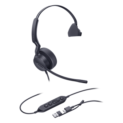 Diadema Yealink UH44 USB mono con cancelación de ruido USB-C 5 metros