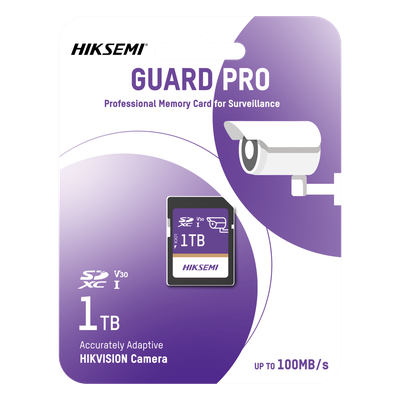 Tarjeta SD GuardPro P10 / 1 TB / 100 MB/s Lectura / 90 MB/s Escritura / Clase 10 U3 V30 / 3D TLC NAND / Especializada Para Videovigilancia 24/7