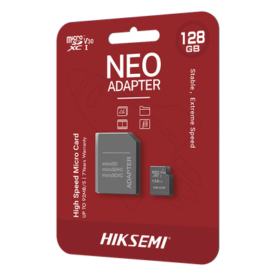 Memoria microSDXC con Adaptador / 128 GB / Clase 10 / Lectura 92 MB/s / Escritura 40 MB/s / NAND TLC / Resistente a Agua y Golpes