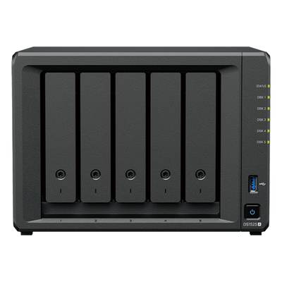 NAS 5 Bahías / Expansión 15 Bahías / 2 Puertos 2.5GbE / Soporte 10GbE / Caché SSD M.2 / Hasta 300 TB / Virtualización y Vigilancia
