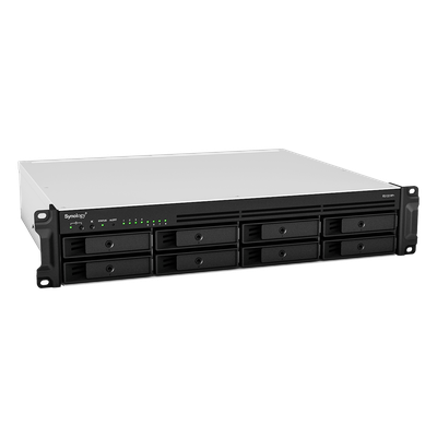Servidor NAS Rack / 8 Bahías Expandible a 12 / CPU AMD Ryzen V1500B / 4 GB DDR4 ECC Hasta 32 GB / 10/25GbE SFP28 / Lectura 2,315 MB/s / Escritura 1,147 MB/s