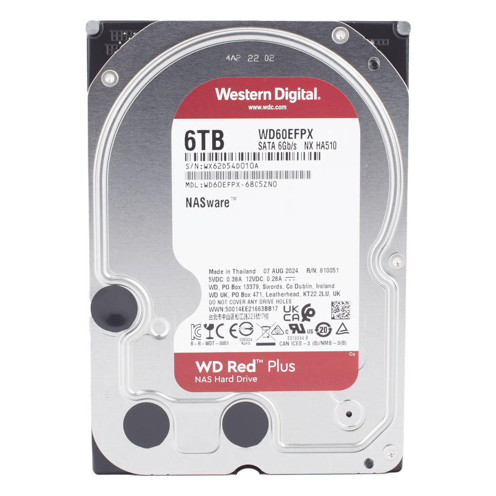 Disco Duro Red de 6TB / 5400 RPM / Optimizado para NAS / Uso 24-7 / 3 Años de Garantia