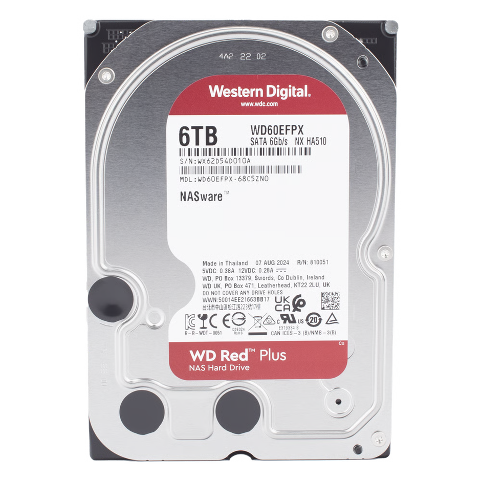 Disco Duro Red de 6TB / 5400 RPM / Optimizado para NAS / Uso 24-7 / 3 Años de Garantia