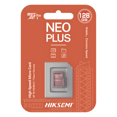 Memoria MicroSD / 128 GB / Lectura 95 MB/s / Escritura 50 MB/s / Clase 10 U3 / Grabación 4K / Videovigilancia 24/7