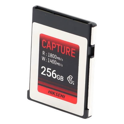 Memoria CFexpress Tipo B / 256 GB / Lectura 1800 MB/s / Escritura 1400 MB/s / PCIe Gen 3×2 / 8K RAW / -10 °C a 70 °C