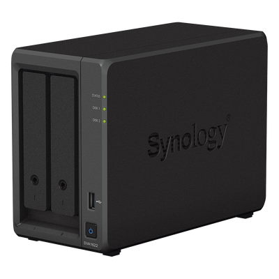 NVR Deep Learning / 2 Bahías / Intel Celeron Quad-Core 2.7 GHz / 6GB DDR4 / HDMI 4K / 1GbE Link Aggregation / Compacto 166 x 106 x 223 mm