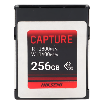 Memoria CFexpress Tipo B / 256 GB / Lectura 1800 MB/s / Escritura 1400 MB/s / PCIe Gen 3×2 / 8K RAW / -10 °C a 70 °C