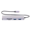Hub USB-C 8 en 1 / HDMI 4K@30Hz / 3x USB 3.0 5 Gbps / Lector SD + Micro SD / PD 100W / Aluminio 112 mm (4.4 in)