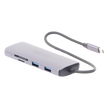 Hub USB-C 8 en 1 / HDMI 4K@30Hz / 3x USB 3.0 5 Gbps / Lector SD + Micro SD / PD 100W / Aluminio 112 mm (4.4 in)