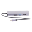 Hub USB-C 8 en 1 / HDMI 4K@30Hz / 3x USB 3.0 5 Gbps / Lector SD + Micro SD / PD 100W / Aluminio 112 mm (4.4 in)